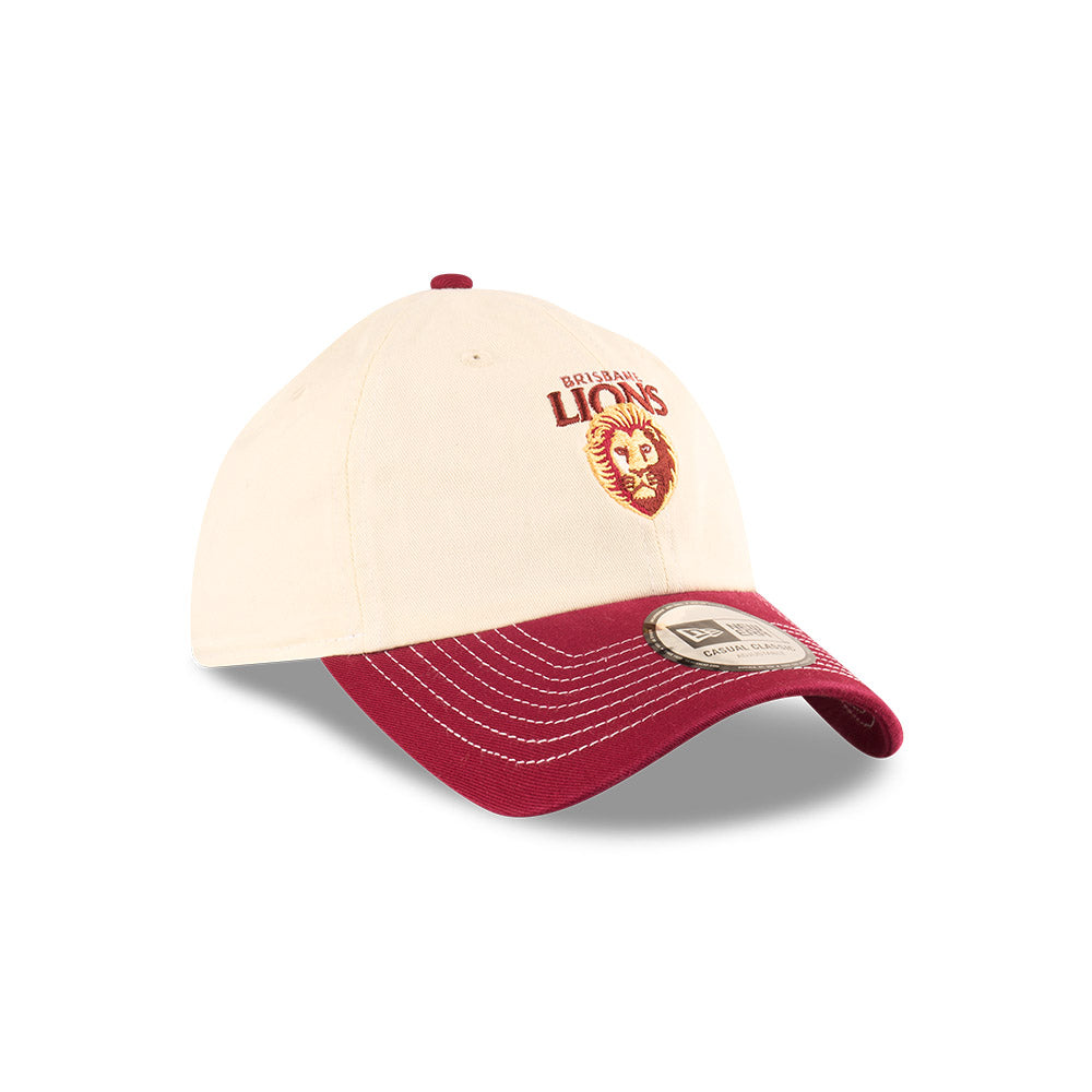 Brisbane Lions Hat - 2025 AFL 2Tone Chrome Contrast Casual Classic Strapback Cap - New Era